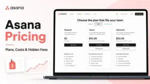Asana Pricing 2026 featured image showing plan cards for Personal, Starter, and Advanced pricing.