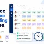 Best free employee scheduling software 2026 featured image with weekly shift schedule dashboard and mobile schedule view