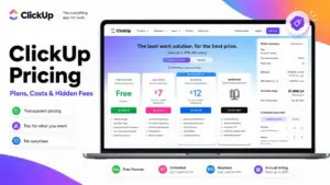 ClickUp Pricing featured image showing ClickUp plans, annual billing, Free Forever, Unlimited, Business, and Enterprise options.