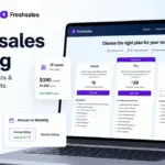 Freshsales Pricing featured image showing plan comparison, annual billing savings, and real team budget overview.