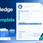Knowledge Base RFP Template with checklist, evaluation criteria, vendor information, and knowledge base icons