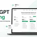 ChatGPT Pricing 2026 guide showing Free, Plus, Pro, Business and Enterprise plan costs on a laptop screen