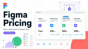 Figma Pricing 2026 guide cover showing plan cards, seat costs, and pricing tiers for Starter, Professional, Organization, and Enterprise.