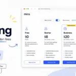 Miro Pricing featured image showing pricing plans for Free, Starter, Business, and Enterprise