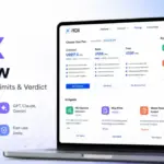 i10X Review 2026 featured image showing pricing plans, AI models, and AI agents dashboard