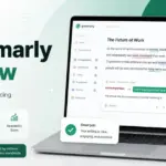 Grammarly Review 2026 featured image showing pricing, grammar correction, privacy settings, AI detector, and review verdict.
