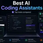 Best AI Coding Assistants comparison with code editor and AI coding tool cards