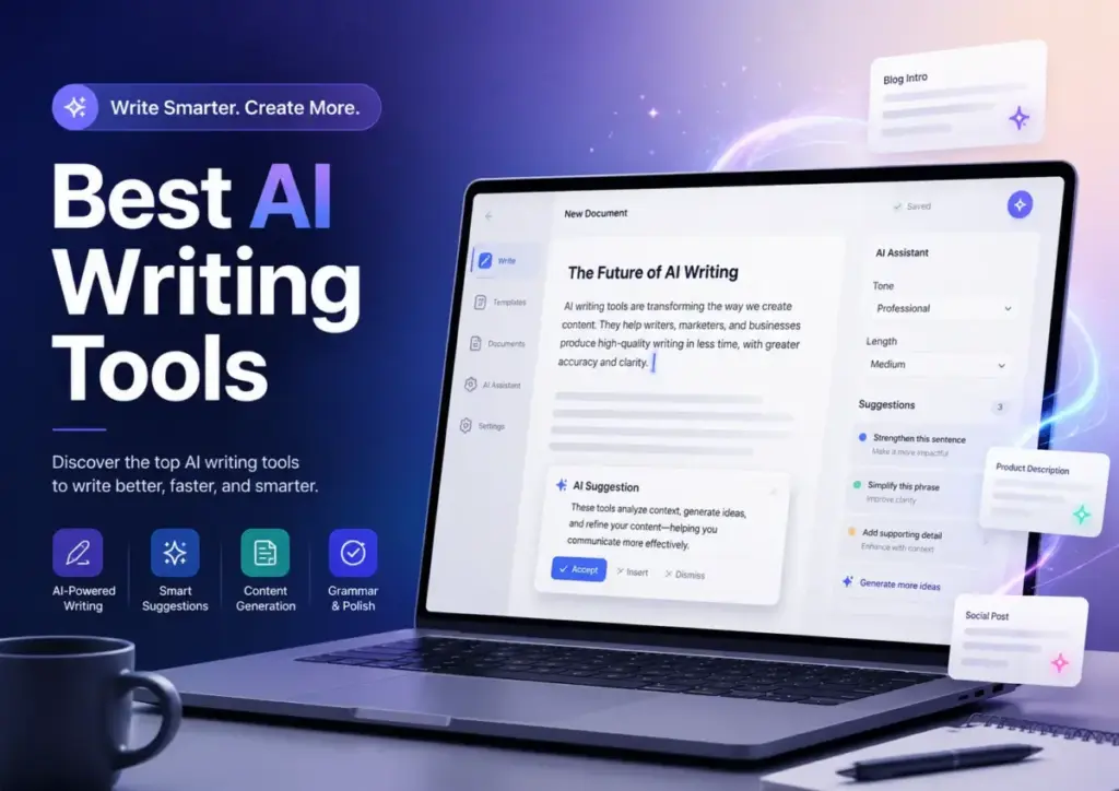 Best AI writing tools dashboard with AI writing assistant and content suggestions