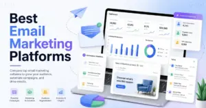 Best Email Marketing Platforms dashboard with email automation, audience segmentation, campaign analytics, and inbox UI.