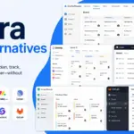 Jira Alternatives featured image showing modern project management tools, Kanban boards, sprint planning, task cards, and workflow comparison panels.