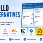 Trello alternatives featured image showing project management tools, Kanban boards, timelines, task lists, dashboards, and team collaboration workflows.