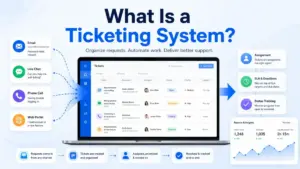 Featured image for What Is a Ticketing System showing support requests flowing into an organized ticket dashboard.