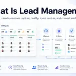 Featured image for What Is Lead Management showing how businesses capture, score, route, nurture, and convert leads.