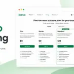 Brevo Pricing featured image showing Brevo pricing plan cards for Free, Starter, Standard, and Professional.