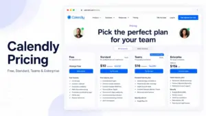 Calendly Pricing featured image showing the Calendly pricing page with Free, Standard, Teams, and Enterprise plans.