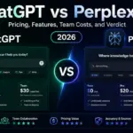 ChatGPT vs Perplexity 2026 comparison showing pricing, features, team costs, and final verdict.