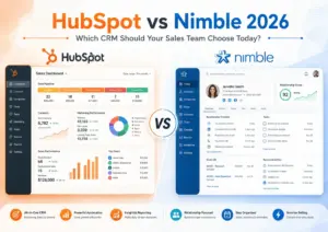HubSpot vs Nimble 2026 CRM comparison dashboard for sales teams