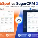 HubSpot vs SugarCRM 2026 featured image comparing CRM dashboards for B2B sales teams