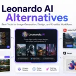 Leonardo AI Alternatives featured image showing AI image generation tools like Midjourney, Adobe Firefly, Ideogram, and Recraft