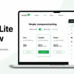 MailerLite Review featured image showing pricing plans and drag-and-drop email builder interface.