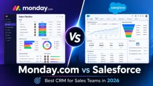 Monday.com vs Salesforce CRM comparison for sales teams in 2026