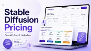 Featured image for Stable Diffusion pricing showing API credit costs and Stable Assistant plans from $9 to $99 per month.