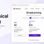 Whimsical Pricing featured image showing Free, Pro, and Business plan cards in a screenshot-style pricing page mockup.