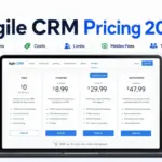 Agile CRM Pricing 2026 featured image showing pricing plans, costs, limits, hidden fees, and team TCO