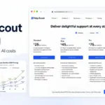 Help Scout Pricing featured image showing pricing plan cards for Standard, Plus, Pro, and AI Answers with a cost-at-scale chart.