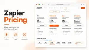 Zapier Pricing featured image showing pricing plans and task cost tiers